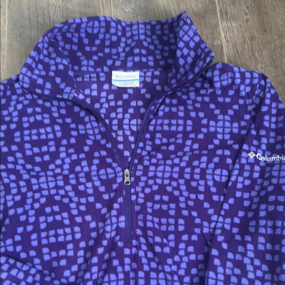 Columbia Purple Geometric Half-Zip Pullover